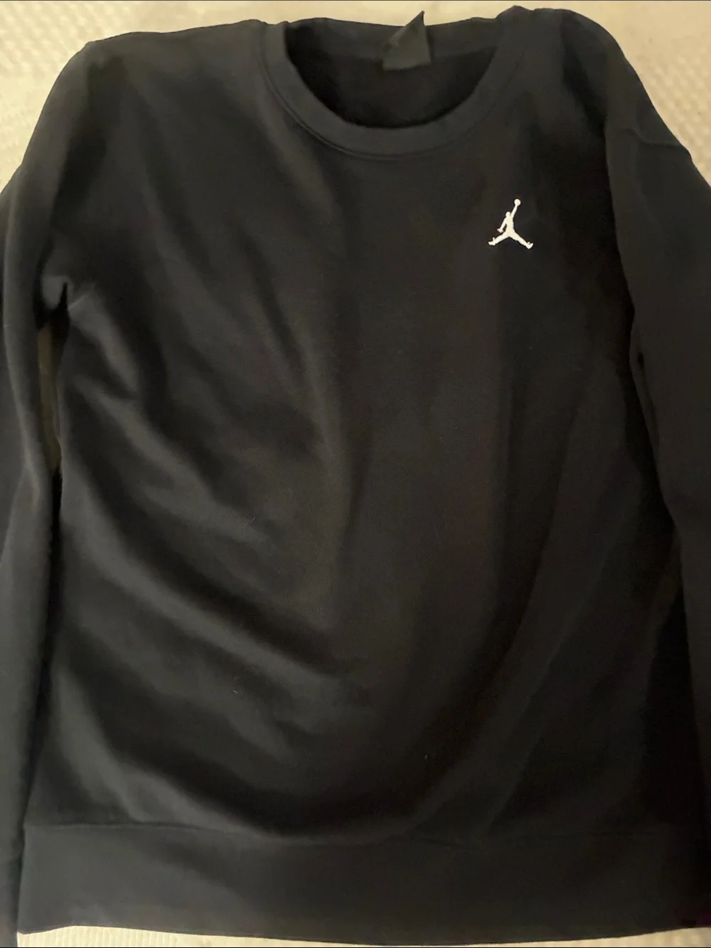 Jordan Black Sweatshirt with White Jumpman Chest Logo